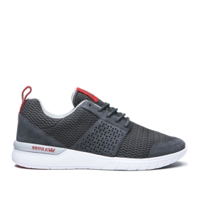 Mens Supra Low Top Shoes SCISSOR Dk Grey/Risk Red/white | AU-54594